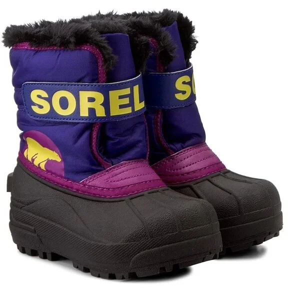 Sorel Toddler Boys Girls COMMANDER Snow Boot Winter Plush Furry Bright P… - Picture 3 of 12